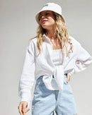 Lapel Collar Single-Breasted Loose-Fitting Shirt