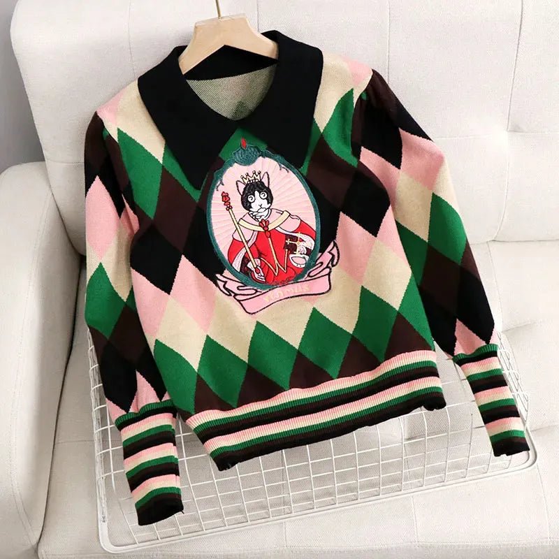 Peter Pan Collar Knitted Ugly Sweater