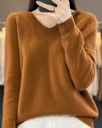 Soft Wool Knit Hooded Pullover Sweater