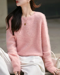 Loose-Fit Crewneck Pullover Sweater