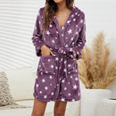 Flannel Hooded Pajamas Robe