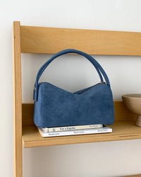 Faux Suede Barrel Shoulder Bag