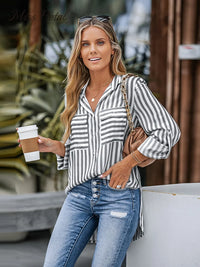 Striped Loose Long Sleeve Shirt
