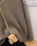 Batik Cashmere V-Neck Loose Sweater