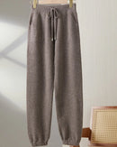 Merino Wool Drawstring Pencil Trousers