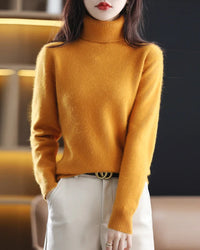 Plush Mink Cashmere Turtleneck Sweater