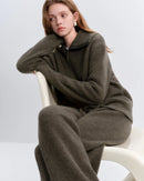 Wool Blend Knit Cardigan Sweater