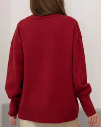 Oversized Turtleneck Heavyweight Knit Pullover