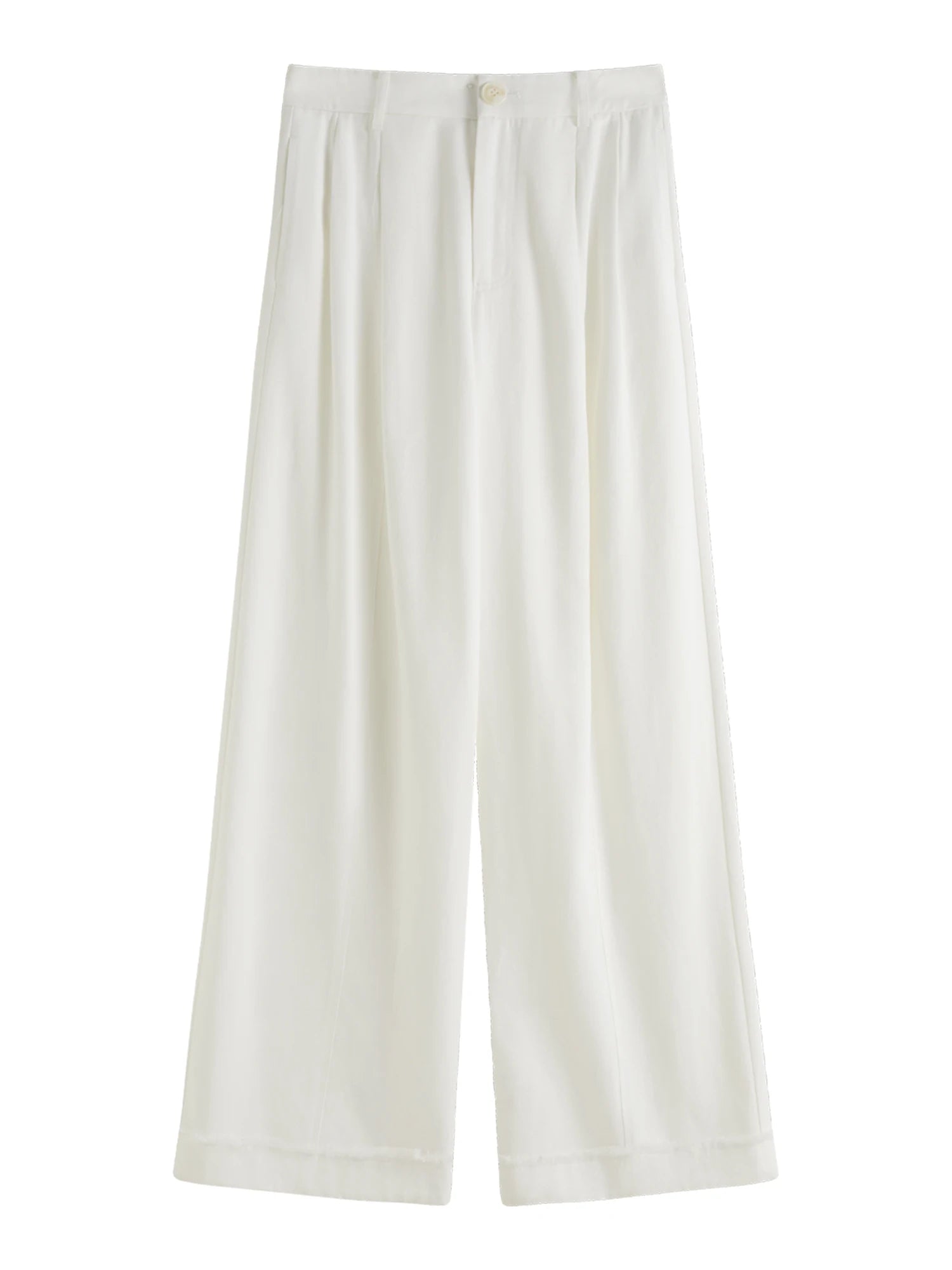Pleated Design High Waist Wide Leg Pants