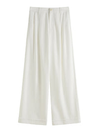 Pleated Design High Waist Wide Leg Pants