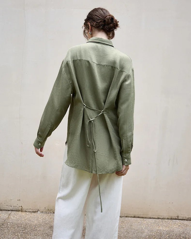 Elegant Lapel Single-Breasted Ol Shirt