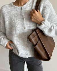 Button Front Knit Cardigan Sweater