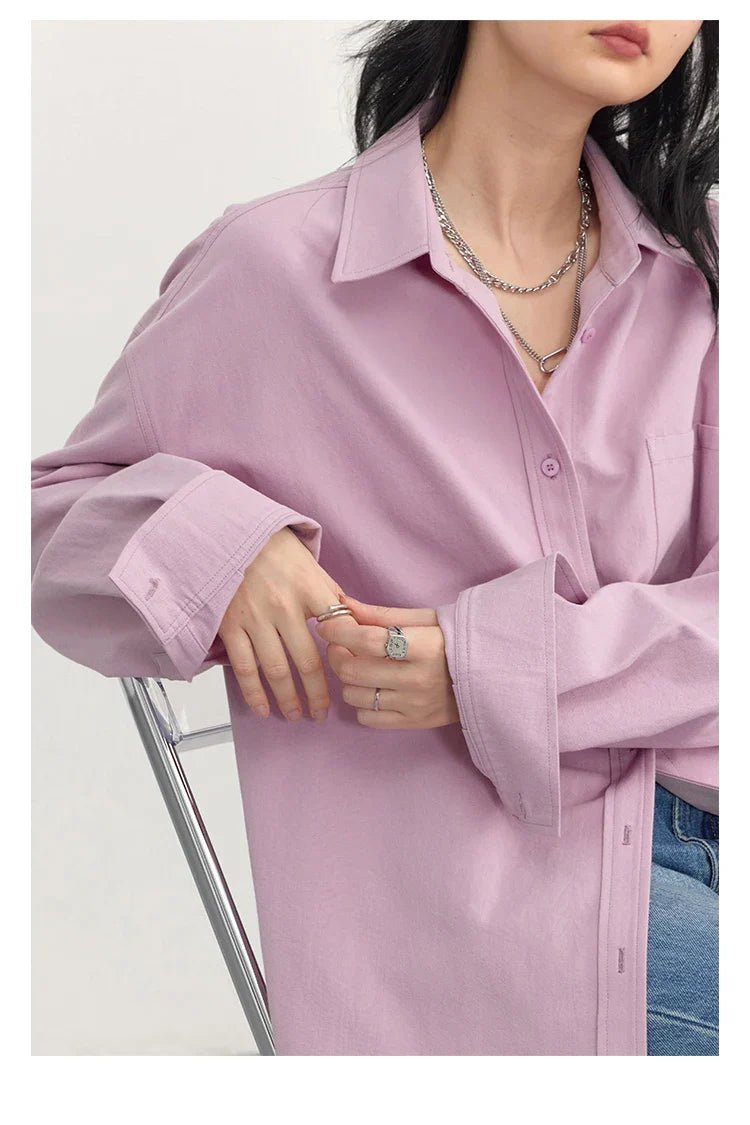 Oversized Long-sleeved Cotton Shirt