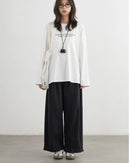High-Waist Pleated Wide-Leg Casual Trousers