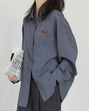 Relaxed Plaid Office Blouse