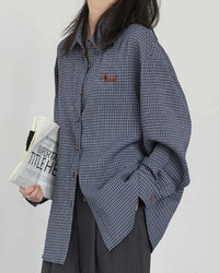 Relaxed Plaid Office Blouse