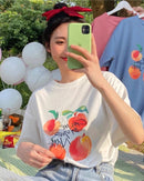 Retro Fruit Emblem Short Sleeve Top