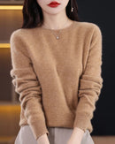 Merino Wool O-Neck Knit Sweater