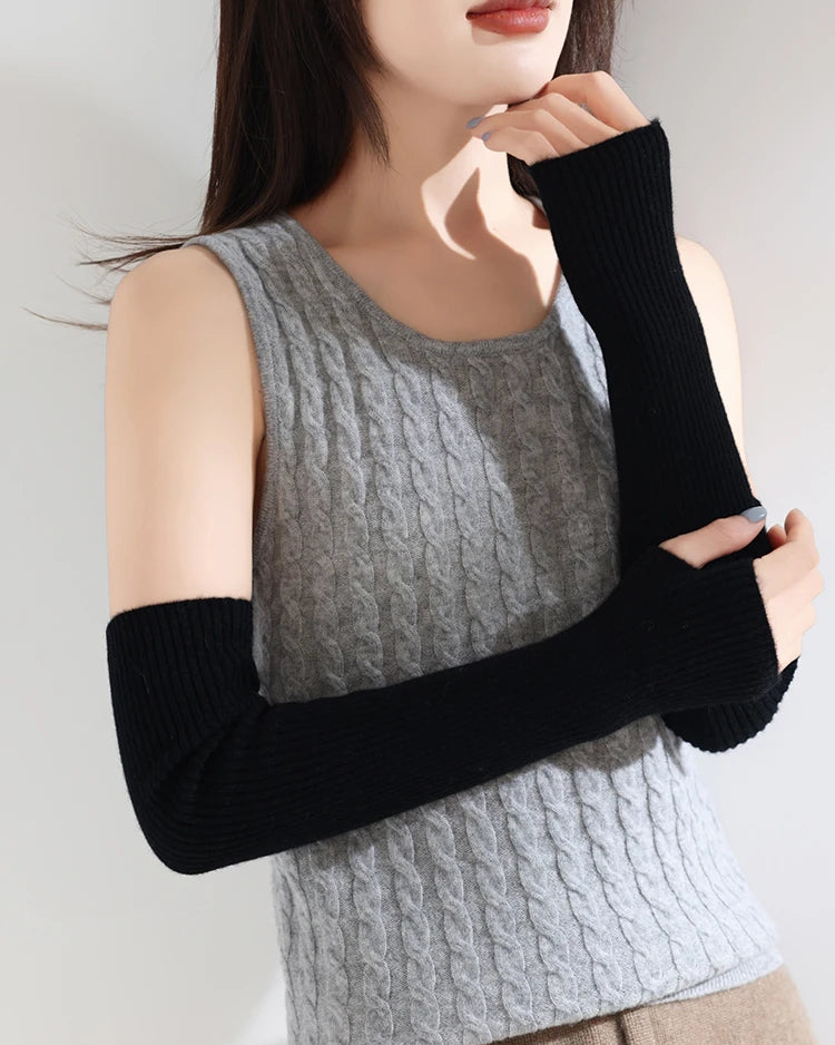 Cashmere Long Fingerless Gloves