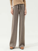100% Merino Wool Knitted Wide-Leg Pants