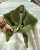 Women's Wool Knit Triangular Scarf