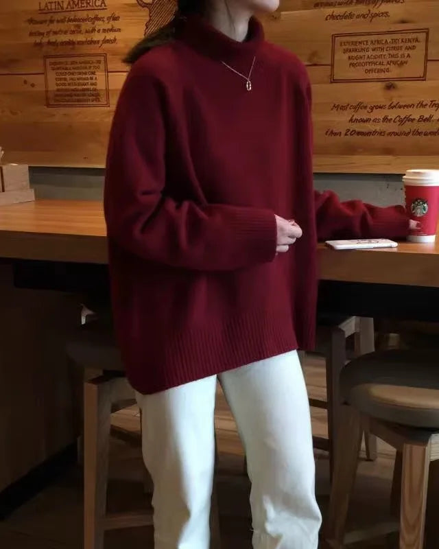 Cashmere Turtleneck Loose Thick Sweater