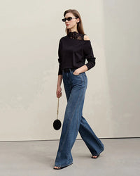 Retro Loose Cotton Flared Jeans