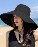 Foldable Wide-Brim Cotton Linen Sun Hat
