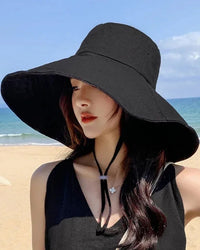 Foldable Wide-Brim Cotton Linen Sun Hat