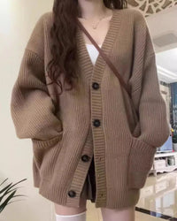 Loose Cashmere V-Neck Cardigan