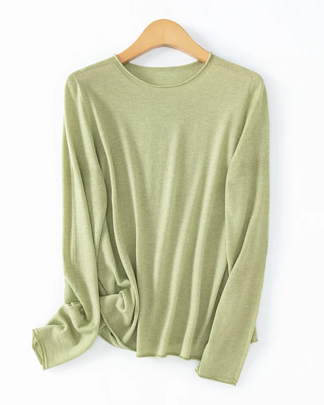 Lightweight Merino Blend Crew Neck Sweater