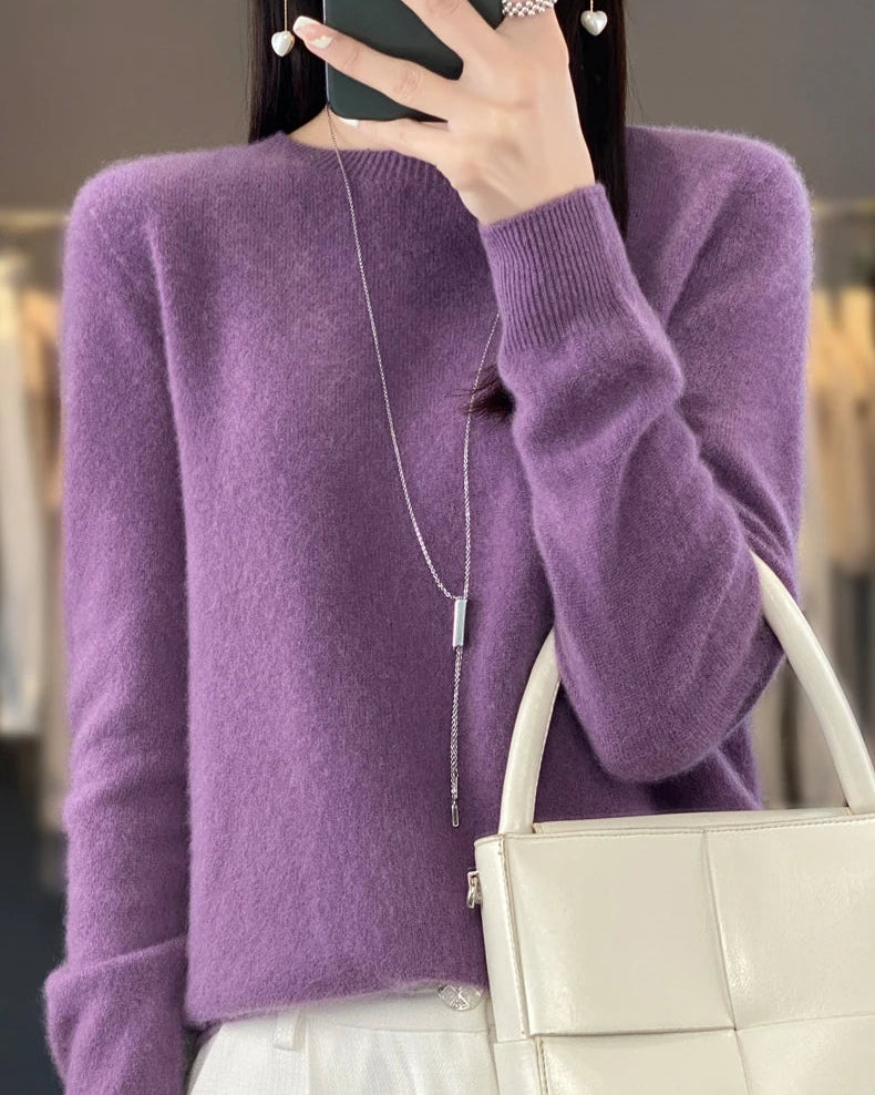Extrafine Merino Wool Round-Neck Sweater