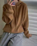 Casual Wool Knit Hoodie Sweater