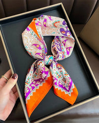 Multifunction Paisley Square Silk Scarf