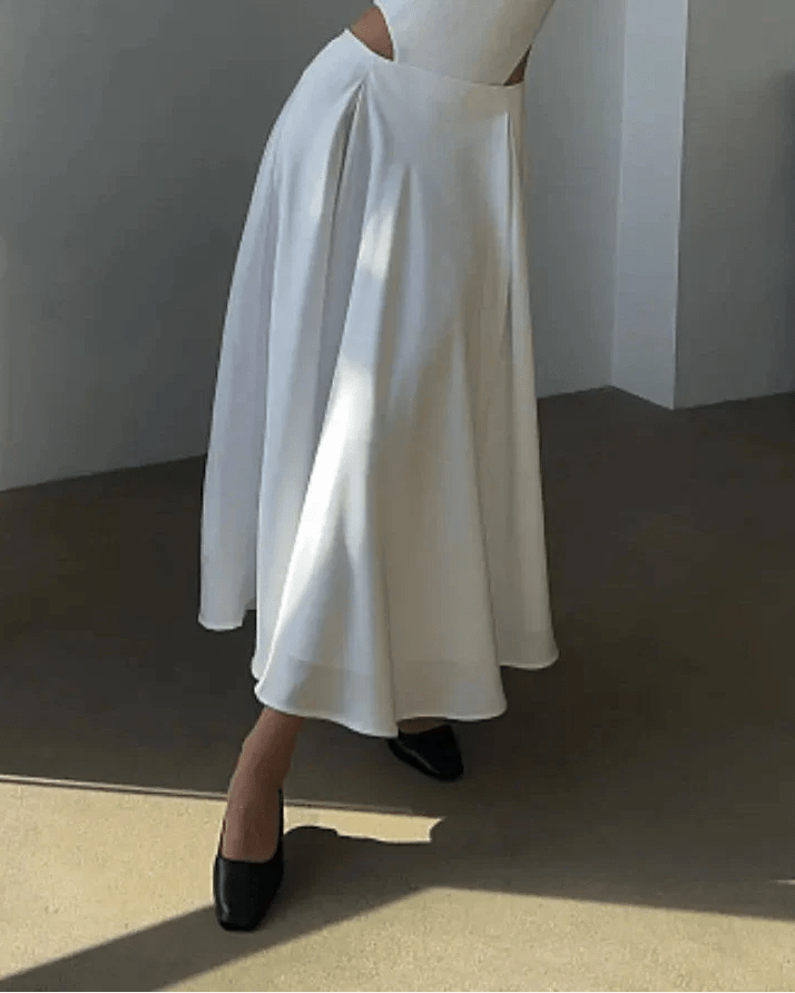 Elegant Satin High Waist Maxi Skirt