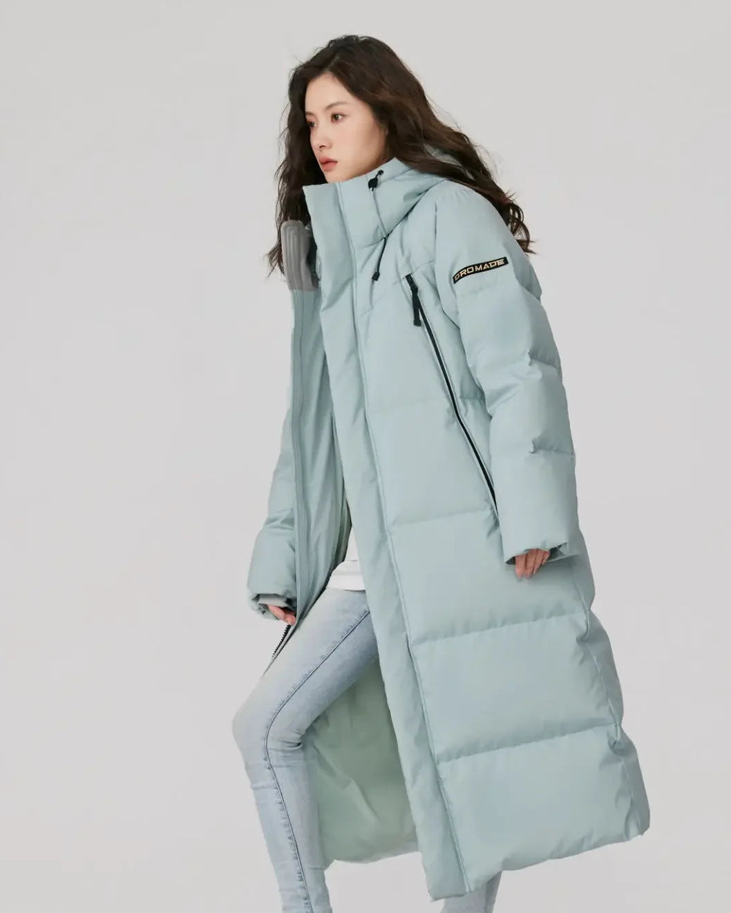 Longline Hooded Duck Down Coat