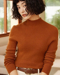 Cashmere Turtleneck Pullover Slim-Fit Knit Sweater
