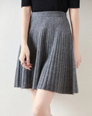 Wool Knitted Fashionable Solid-Color Short Skirt