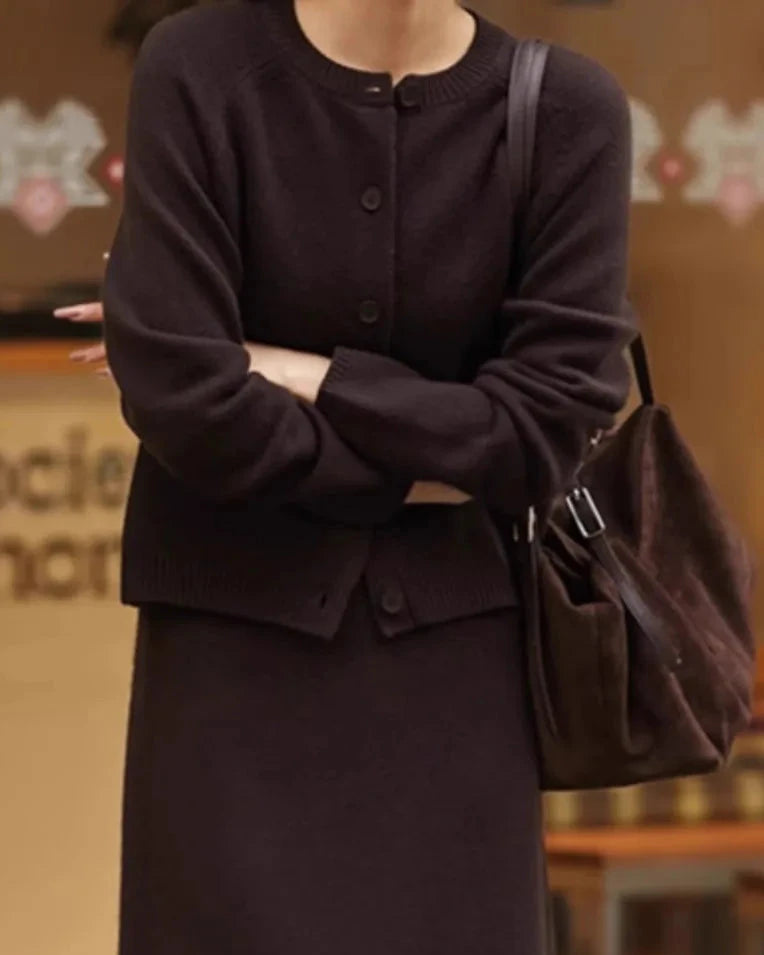 Pure Cashmere Round Neck Cardigan