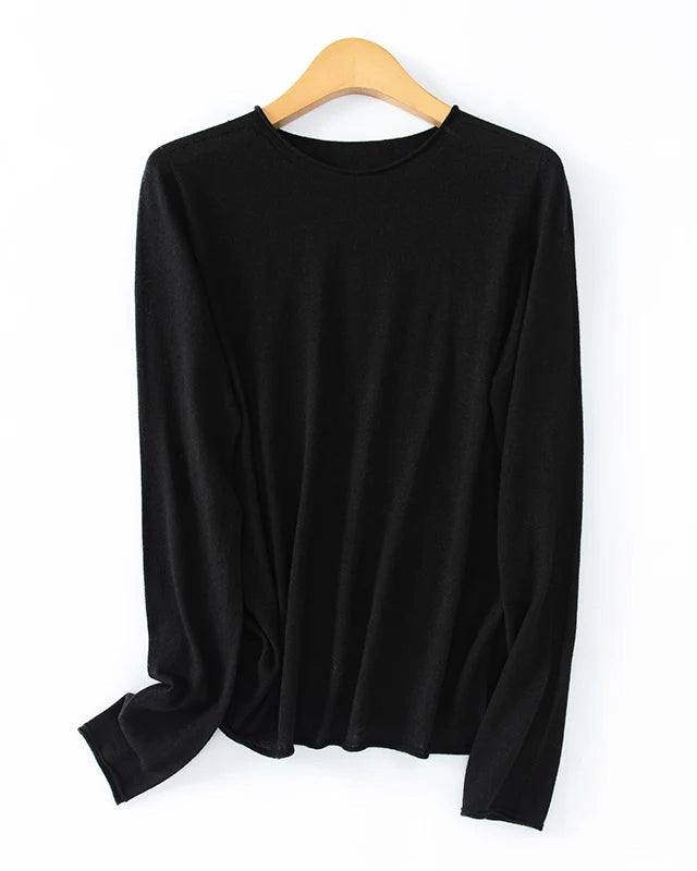 Lightweight Merino Blend Crew Neck Sweater