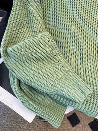 Round-Neck Oversized Knitted Pullover