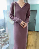 Mink Cashmere Relaxed Hooded Longline Dress