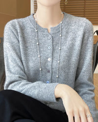 Merino Wool Button-Front Cardigan