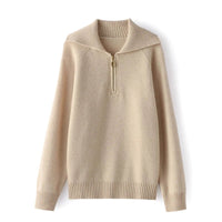 Pure Cashmere Half-zip Collar Jumper