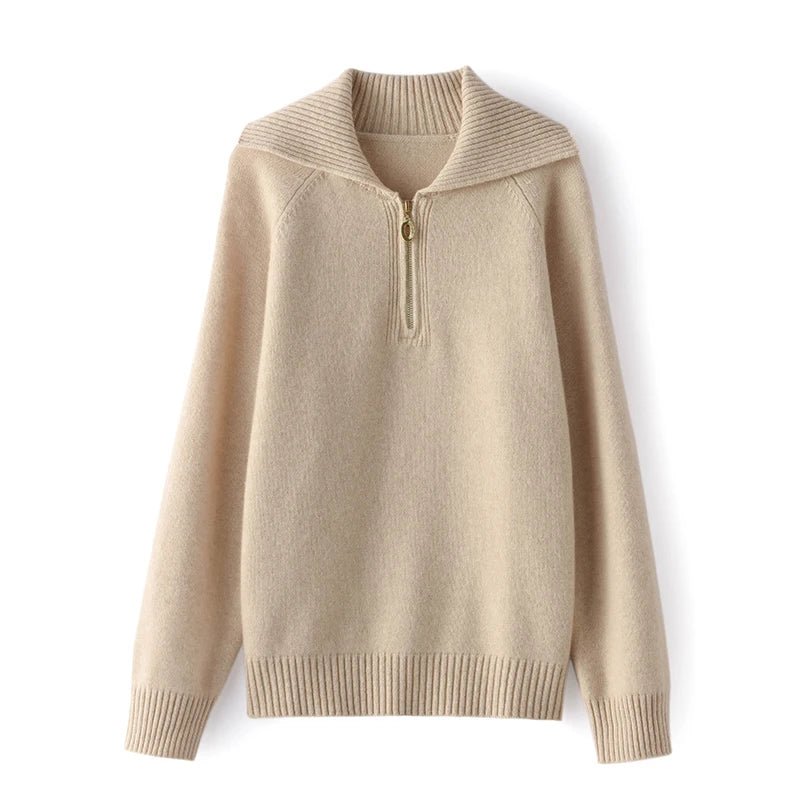 Pure Cashmere Half-zip Collar Jumper