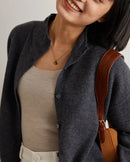 Cashmere & Wool Turtleneck Long-Sleeved Cardigan