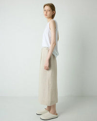 Simple And Casual Straight-Cut Slit Midi Skirt