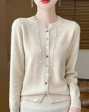 Merino Wool Button-Front Cardigan