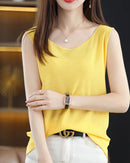 Side-Slit Sleeveless Knit Vest