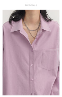 Oversized Long-sleeved Cotton Shirt